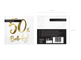 Napkins 50th Birthday, white, 33x33cm (1 pkt / 20 pc.)