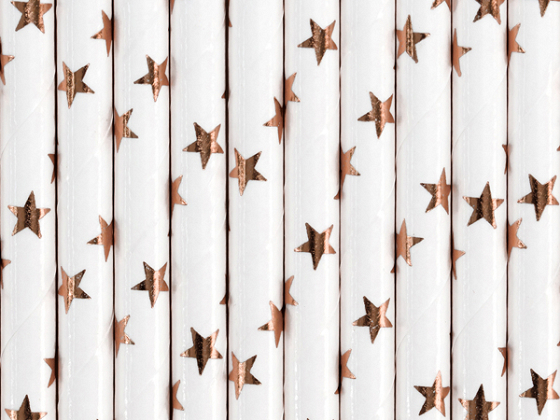 Paper Straws, light rose gold, 19.5cm (1 pkt / 10 pc.)