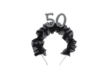 Headband ''50'' with ruffles and pearls