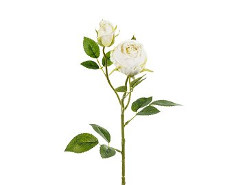 Artificial flower - Rose with two buds, 55 cm, light cream