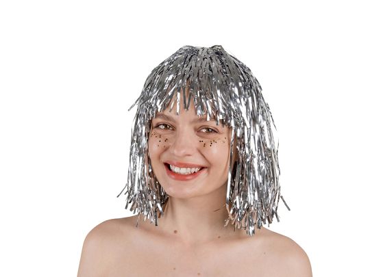 Foil wig, silver