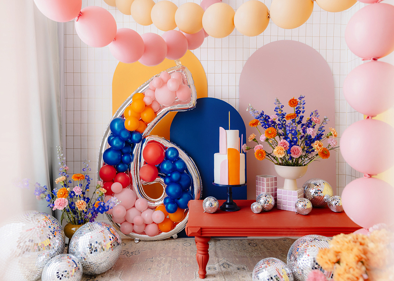Number Frame '6' for Latex Balloons, 126cm, Silver - Designer ...