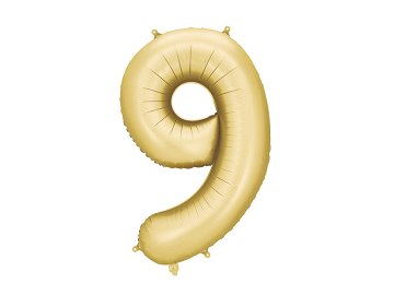 Foil Balloon Number '9', 86 cm, gold