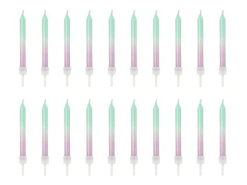 Birthday candles ombre, 6cm (1 pkt / 20 pc.)
