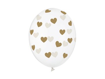 Balloons 30cm, Hearts, Crystal Clear (1 pkt / 50 pc.)